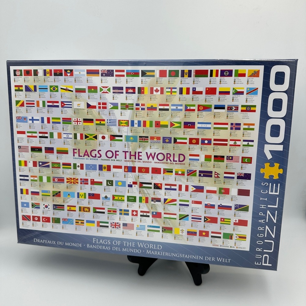 Eurographics Flags of the World 1000 Piece Jigsaw Puzzle 6000-0128 New Sealed
